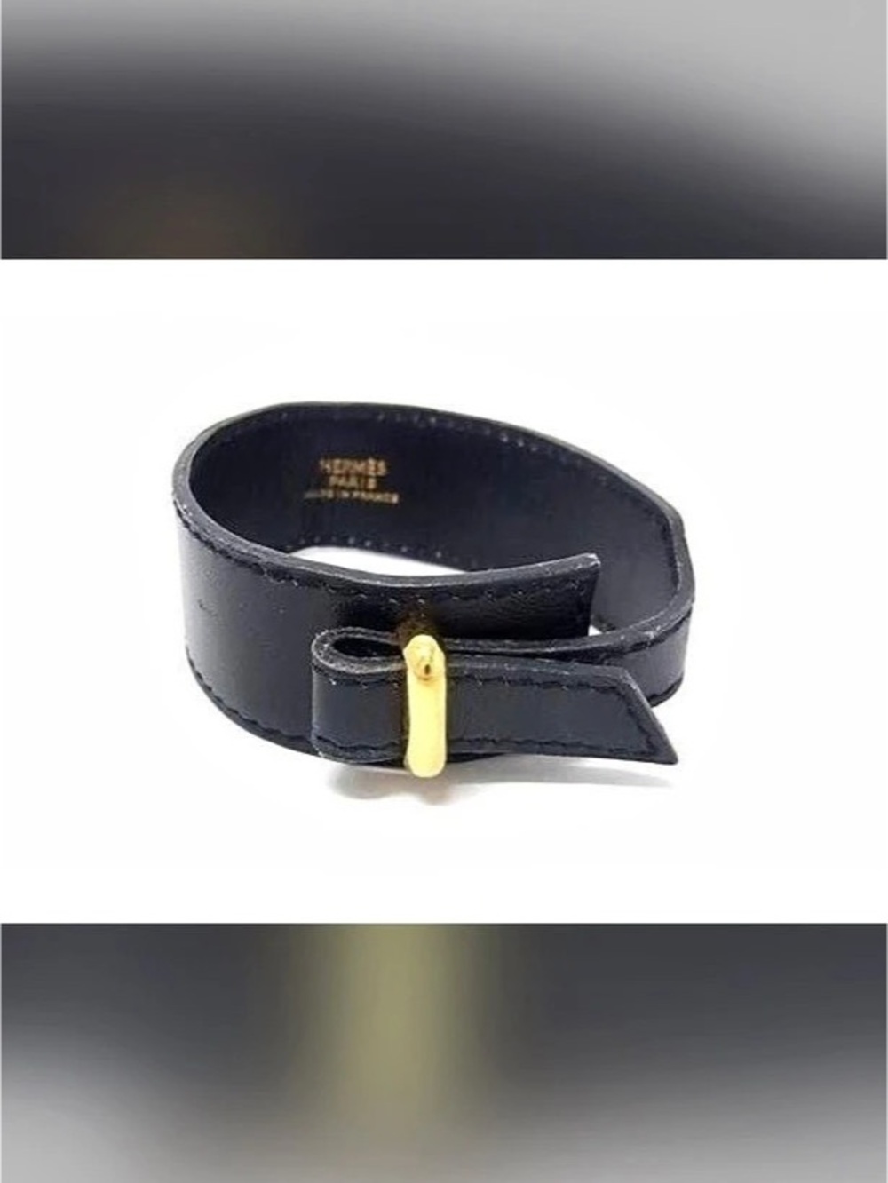 Hermès Black Leather Artemis Bracelet